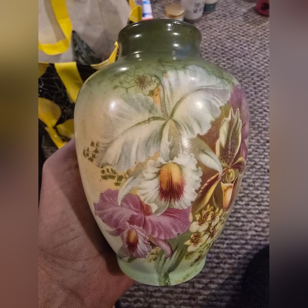 Hand Painted Porcelain Vase Vintage